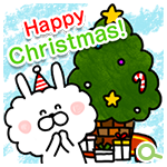 LINEスタンプ-たかせゆづき『クリスマスのボアうさぎ』